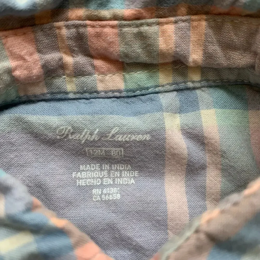 Ralph Lauren Plaid Collared Sleeveless Dress